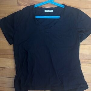 perfectwhitetee Black V-Neck Short Sleeve Tee